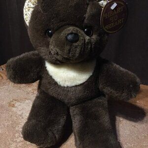 CHOSUN HEART TO HEART BEAR 11" DARK BROWN TEDDY BEAR